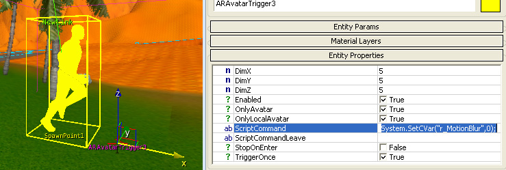 Using an ARAvatarTrigger's ScriptCommand Property